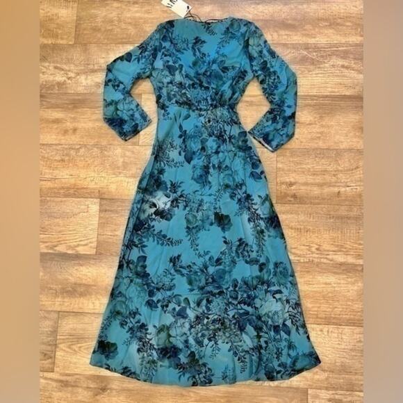 ZARA V-Neck Midi Dress NWT - Picture 16 of 16